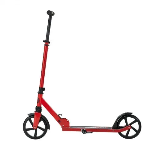 VEVOR Scooter (2 Räder) für Kinder ab 8 Jahren, Cityroller Kinderroller Straßenroller mit höhenverstellbarem Lenker & rutschfestem Deck, faltbarer Tretroller bis zu 100 kg, Schwarz + Rot – Bild 9