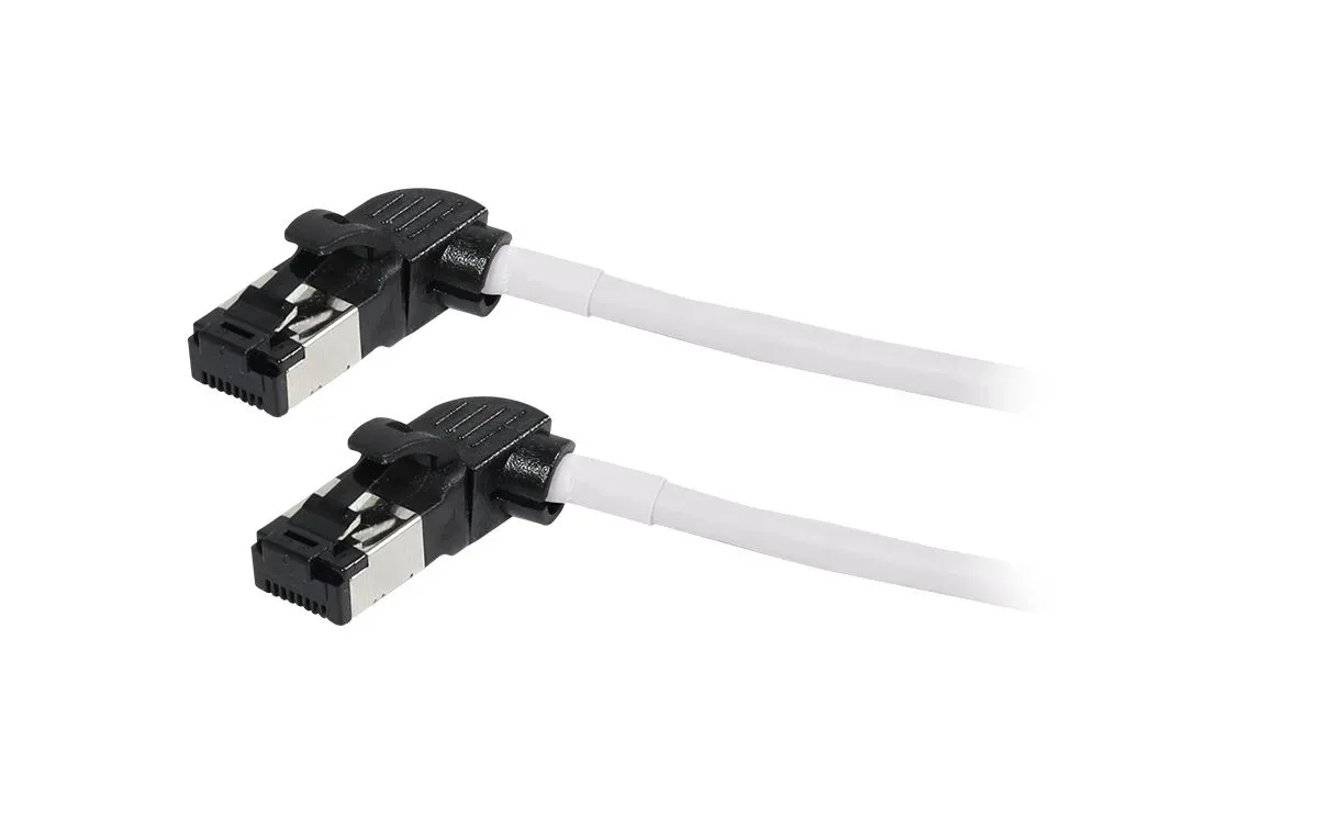 Patchkabel RJ45, CAT6A 500Mhz, 3m, weiss, S/FTP, slimline rund d=4,5mm, TPE/LSZH(Superflex), AWG28, mit CAT7 Rohk., drehbarer Stecker, Synergy21 – Bild 3