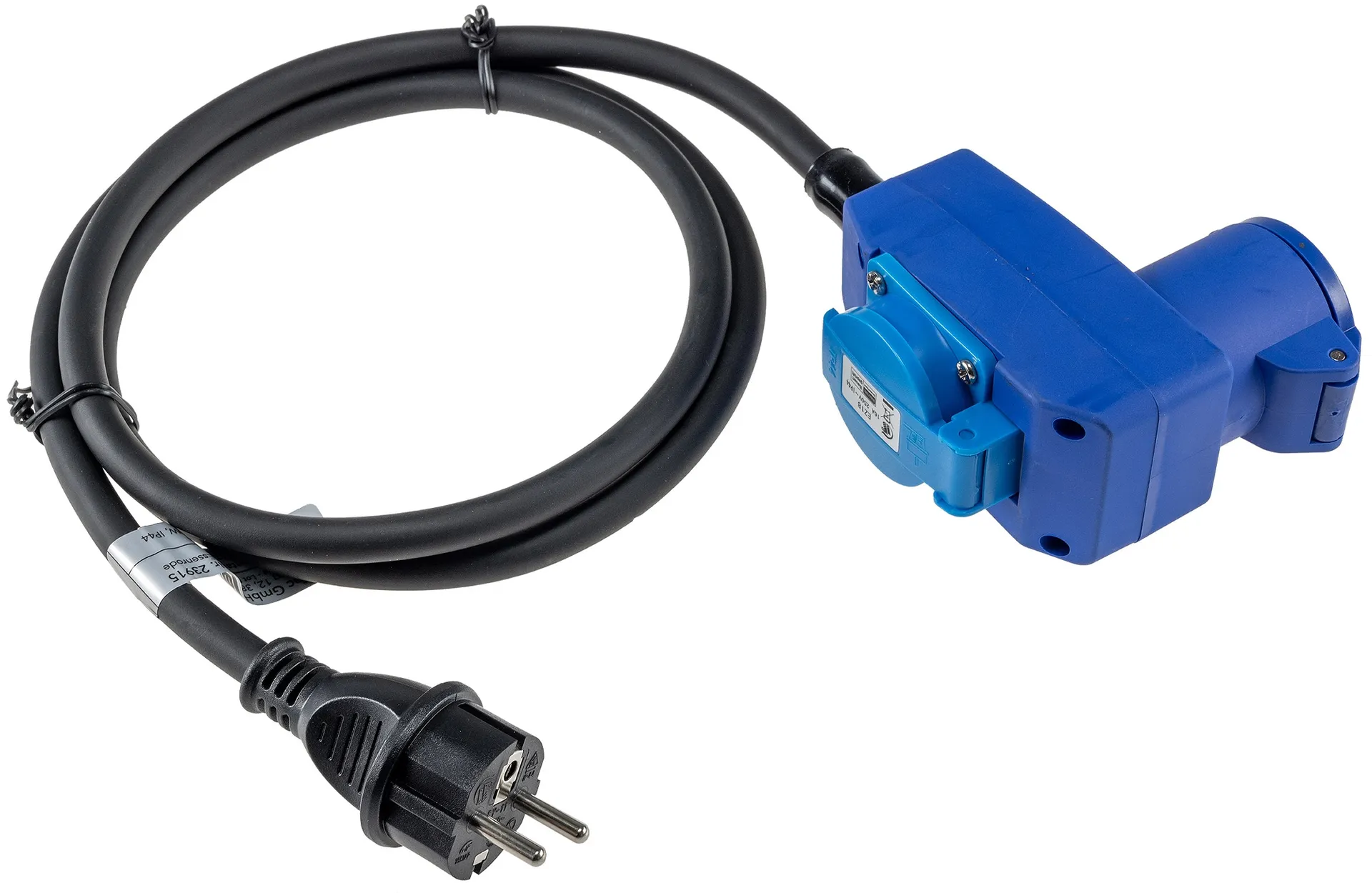 CEE Adapter 90° Winkel mit Steckdose 230V, H07RNF 3G2,5, 1,5m Kabel CEE Adapter 90° Winkel mit Steckdose 230V, H07RNF 3G2,5, 1,5m Kabel