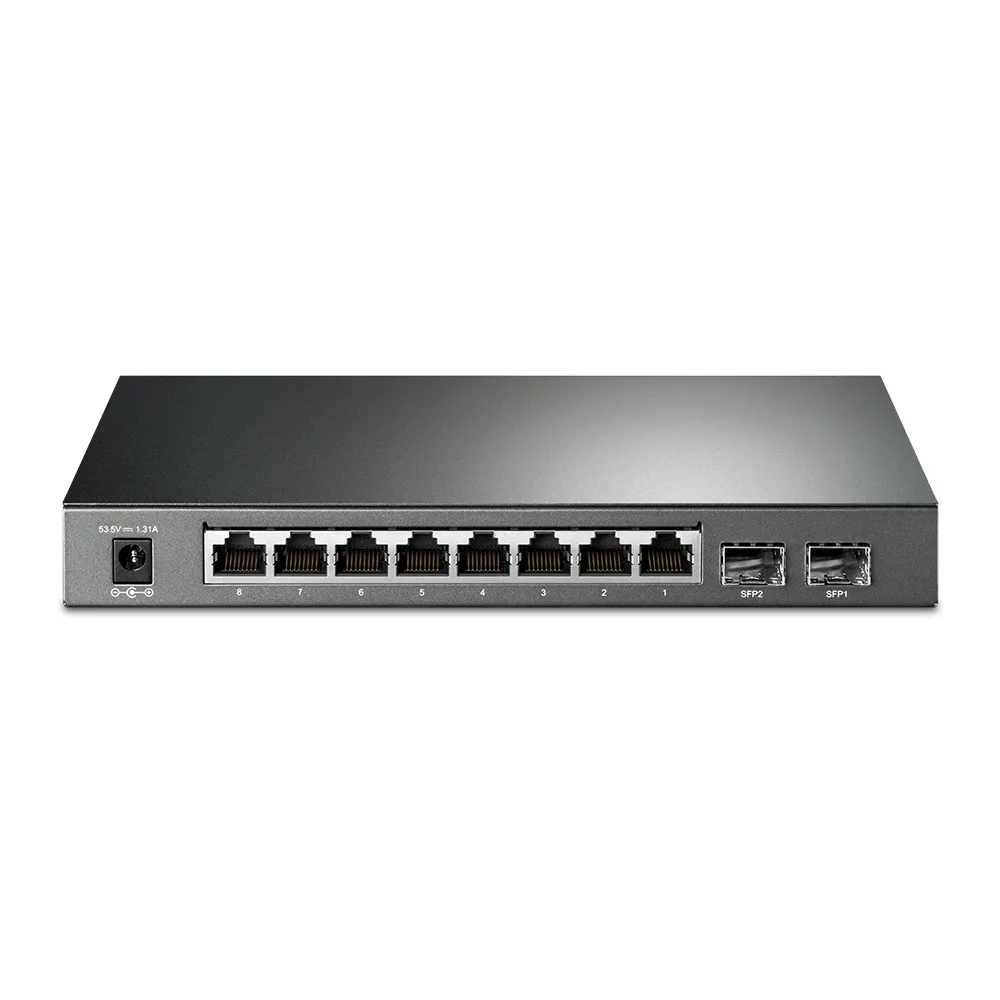 TP-Link Switch full managed Layer2 10 Port • 8x 1 GbE • PoE Budget 58 Watt • 8x PoE at • 2x SFP • 10” • Lüfterlos, Omada • SG2210P – Bild 2