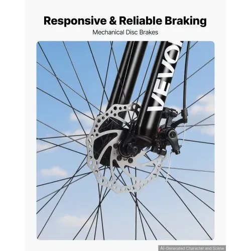 VEVOR Mountainbike für Damen und Herren 27,5 Zoll Fahrrad 21-Gang Ideal für Erwachsene, Rahmen aus Aluminiumlegierung, mit Federgabel, 120 kg Tragkraft, Klingel, Reflektoren & Lampenhalterung – Bild 4
