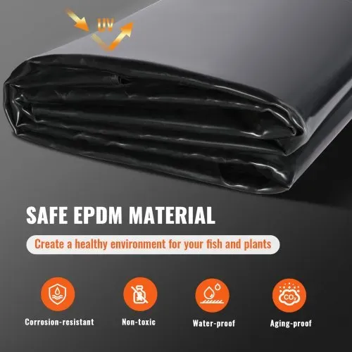 VEVOR Teichfolie, Fischfolie, 914 x 1066 cm, 1,1 mm EPDM, leicht zu schneidende Unterlage – Bild 2