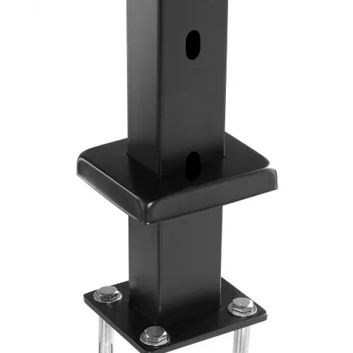 VEVOR Kabelgeländerpfosten, 91,4x2,5x5,1 cm, Stahl, 30° abgewinkeltes Loch, 10 vorgebohrte Löcher, SUS304 Edelstahl-Kabelgeländerpfosten mit gebogener Halterung, schwarz, 1JZLGZHS91424HS5GV0 – Bild 9