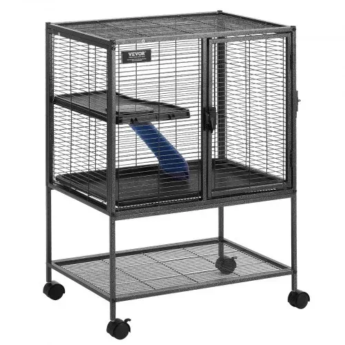 VEVOR 86,4 cm rollender Frettchenkäfig aus Metall, großer 2-stöckiger Critter Nation-Käfig, Kleintierkäfig mit Rampen und Tablett, einfach aufzubauen für Hausratten, Hamster, Meerschweinchen, Chinchillas, Eichhörnchen, Igel, Hasen – Bild 9