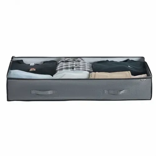 VEVOR Unterbettkommode Unterbettaufbewahrungstasche 4 Stk. (996 x 500 x 180 mm) Unterbettbehälter mit transparenten Deckeln (90 L), Aufbewahrungsbox Organizer für Kleidung Schuhe Schlafzimmer – Bild 10