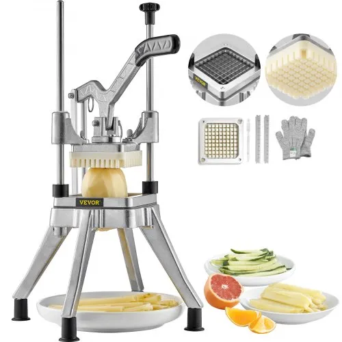 VEVOR Kartoffelschneider Pommes Frites Schneider 0,95cm, Frittenschneider Gemüseschneider Kommerzieller Zerkleinerer Obstschneidemaschine mit 2 Ersatzklingen, Edelstahl Zerhacker Salat, Früchte VEVOR Kartoffelschneider Pommes Frites Schneider 0,95cm, Frittenschneider Gemüseschneider Kommerzieller Zerkleinerer Obstschneidemaschine mit 2 Ersatzklingen, Edelstahl Zerhacker Salat, Früchte