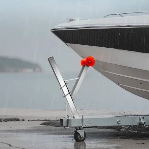 VEVOR Bootsanhänger-Sitz mit Rolle, 50,8–76,2 mm Windenpfosten, Windstand mit orangefarbener TPU-Rolle & U-Bolzen, geeignet für Jetski, Segelboot, Fischerboot, Schnellboot (verzinkt), Silber – Bild 7