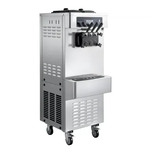 VEVOR Freistehende Softeismaschine 20-28 L/h, Speiseeisbereiter 2200 W, Gewerbliche Eiscrememaschine mit 3 Aromen & 2 x 6-Liter-Behältern & Vorkühlung & Warnfunktion bei Niedrigem Mischungsstand – Bild 8