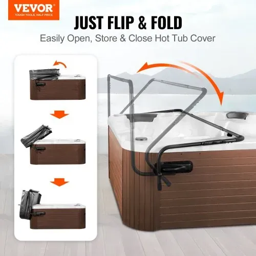 VEVOR Whirlpool-Abdeckungslifter, Spa-Abdeckungslifter, Breite 175-255 cm Verstellbar, Beidseitig oben installiert, Whirlpoolabdeckung-Hebevorrichtung für Badewannen, Whirlpools, Spa VEVOR Whirlpool-Abdeckungslifter, Spa-Abdeckungslifter, Breite 175-255 cm Verstellbar, Beidseitig oben installiert, Whirlpoolabdeckung-Hebevorrichtung für Badewannen, Whirlpools, Spa