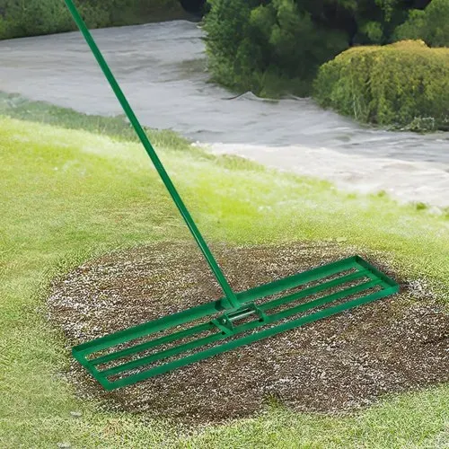 VEVOR Rasen Nivellierrechen 1215x252 mm, Rasenrakel mit 198 cm Langem Stahlstiel, Rasenglätter Inkl. Gartenhandschuhe, Rasennivelliergerät, Geeignet für Garten, Golfrasen & Landwirtschaft – Bild 7