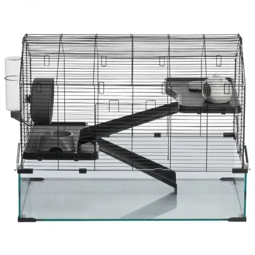 VEVOR Hamsterkäfig, 360°-Sicht, transparenter Hamsterlebensraum, Kleintierkäfig, 75x44x61 cm, belüfteter Mäusekäfig mit Wasserflasche, Rattenkäfig, tragbares Hamsterhaus für Ratten, Meerschweinchen – Bild 9