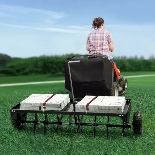 VEVOR Aerifizierer, 1500x980x885 mm, Rasenbelüfter zum Hinterherziehen mit Universalkupplung, Aufsitzmäher mit abwechselnd angeordneten Eisenspikes, Rasenlüfter für Gärten, Rasenflächen, Bauernhöfe – Bild 7