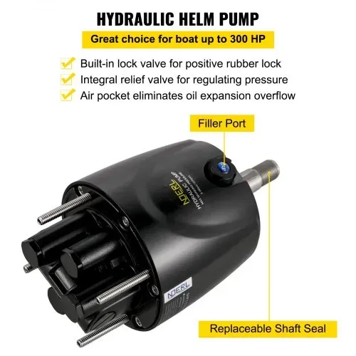 VEVOR Hydraulisches Bootslenkungsset, hydraulische 300-PS-Lenkpumpe, Lenkzylinder aus Aluminiumlegierung, 13,5-Zoll-Lenkrad mit 10-Zoll-Hydraulik-Lenkschlauch für Bootslenksystem – Bild 4