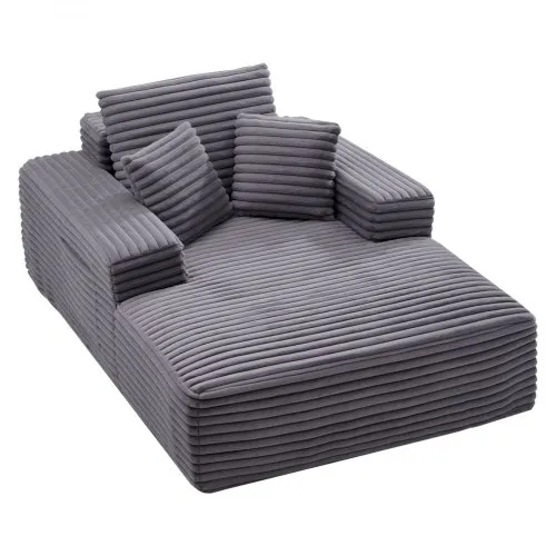 VEVOR Chaiselongue Relaxliege 138 cm, gepolstertes Schlafsofa mit Dekokissen & Armlehnen, Schlafcouch mit tiefer Sitzfläche für Wohnzimmer Schlafzimmer, Loungesessel aus hochelastischem Schwamm VEVOR Chaiselongue Relaxliege 138 cm, gepolstertes Schlafsofa mit Dekokissen & Armlehnen, Schlafcouch mit tiefer Sitzfläche für Wohnzimmer Schlafzimmer, Loungesessel aus hochelastischem Schwamm