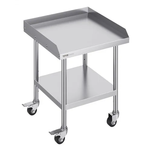 VEVOR Arbeitstisch aus Edelstahl, gewerblicher Arbeitstisch zur Lebensmittelzubereitung mit 4 Rädern, 3-seitiger Spritzschutzwand, 610 x 610 x 762 mm Arbeitstisch, Arbeitstisch für Restaurants VEVOR Arbeitstisch aus Edelstahl, gewerblicher Arbeitstisch zur Lebensmittelzubereitung mit 4 Rädern, 3-seitiger Spritzschutzwand, 610 x 610 x 762 mm Arbeitstisch, Arbeitstisch für Restaurants