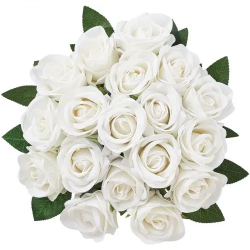 VEVOR Künstliche Blumen Rosen, 120 Stück Kunstblumen, Weiße Gefälschte Rose mit Stielen, Schaumrosen für DIY Hochzeit Blumensträuße Braut Valentinstag Muttertag Zuhause Dekoration – Bild 9