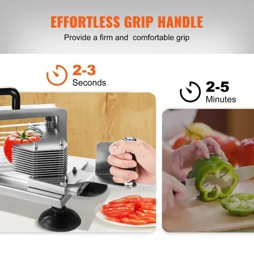 VEVOR Kommerzieller Tomatenschneider, 3/8 Zoll Tomatenschneider, Hochleistungs-Tomatenschneider aus Edelstahl, Manueller Gemüseschneider, zum Schneiden von Tomaten, Gurken, Bananen – Bild 2
