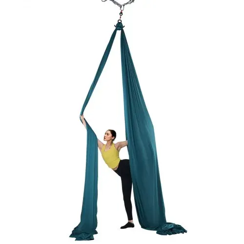 VEVOR Aerial Yoga Hängematte Set 8 x 2,8 m, Grün Aerial Yoga Swing Air Fliegen, Indoor Aerial Yoga Hammock Swing 1000 kg Max. Tragfähigkeit, inkl. Yoga-Socken & Stahlkarabiner & Alu-Drehgelenk – Bild 10