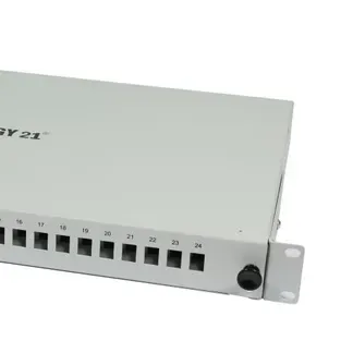 LWL-Patchpanel für 24xLC-Duplex-Buchsen, 19″/1HE, ohne LC-Kupplungen, Lichtgrau, Synergy 21, LWL-Patchpanel für 24xLC-Duplex-Buchsen, 19″/1HE, ohne LC-Kupplungen, Lichtgrau, Synergy 21,