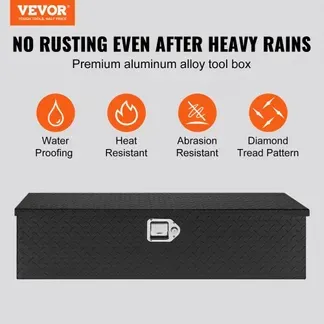 VEVOR 990 x 330 x 254 mm Werkzeugkasten für Lkw-Ladefläche, Abschließbar 83 L Truckbox Werkzeugbox Aufbewahrungs-Werkzeugkasten, 39 kg Tragfähigkeit Werkzeugkiste Organizer für Wohnmobil, PKW Schwarz VEVOR 990 x 330 x 254 mm Werkzeugkasten für Lkw-Ladefläche, Abschließbar 83 L Truckbox Werkzeugbox Aufbewahrungs-Werkzeugkasten, 39 kg Tragfähigkeit Werkzeugkiste Organizer für Wohnmobil, PKW Schwarz