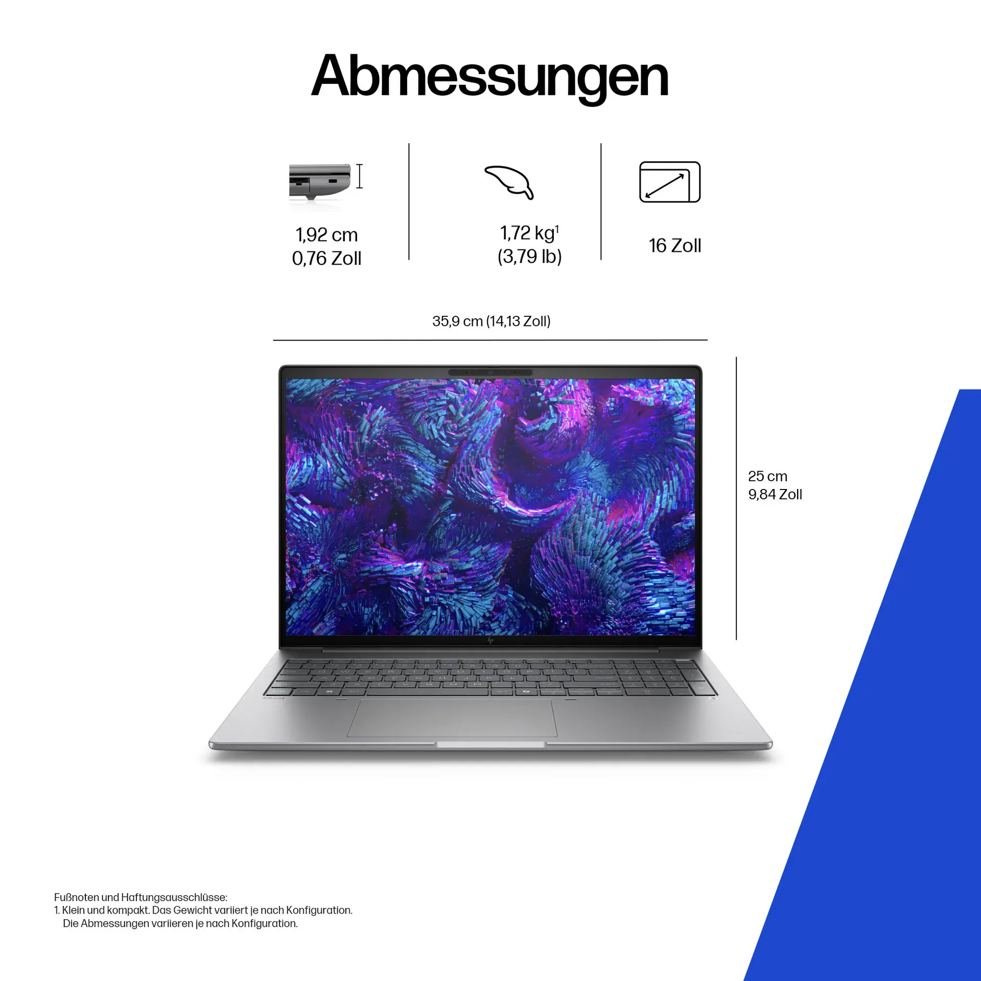 HP ZBook 8 G1i Intel Core Ultra 7 265H Mobiler Arbeitsplatz 40,6 cm (16") Touchscreen WUXGA 64 GB DDR5-SDRAM 2 TB SSD NVIDIA RTX 500 Ada Wi-Fi 7 (802.11be) Windows 11 Pro AI Workstation, AI PC Silber – Bild 5