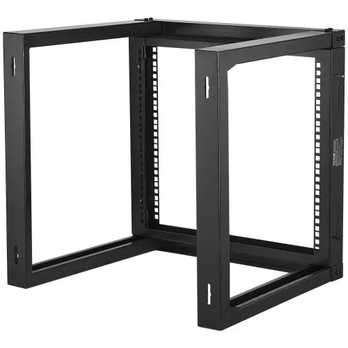 VEVOR 9U-Rack zur Wandmontage, 150 lbs/68,04 kg maximale Tragkraft, Server-Netzwerk-Rack mit offenem Rahmen und Käfigmutternschrauben, Karbonstahl 20,9 x 17,7 x 20,5 Zoll für 19 Zoll/482,6 mm AV- und Server-IT-Geräte, schwarz – Bild 10