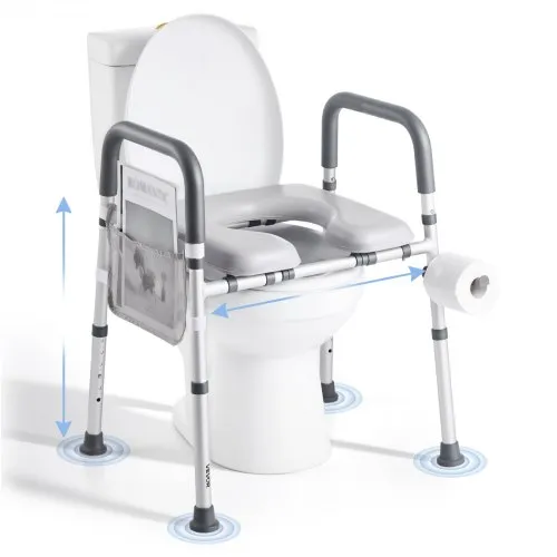 VEVOR Toilettensitzerhöhung Toilettenerhöhung (verstellbare Höhe & Breite) mit Armlehnen & 181 kg Tragkraft & 4 Beinen, erhöhter Toilettensitz für ältere Menschen Senioren Behinderte Schwangere VEVOR Toilettensitzerhöhung Toilettenerhöhung (verstellbare Höhe & Breite) mit Armlehnen & 181 kg Tragkraft & 4 Beinen, erhöhter Toilettensitz für ältere Menschen Senioren Behinderte Schwangere
