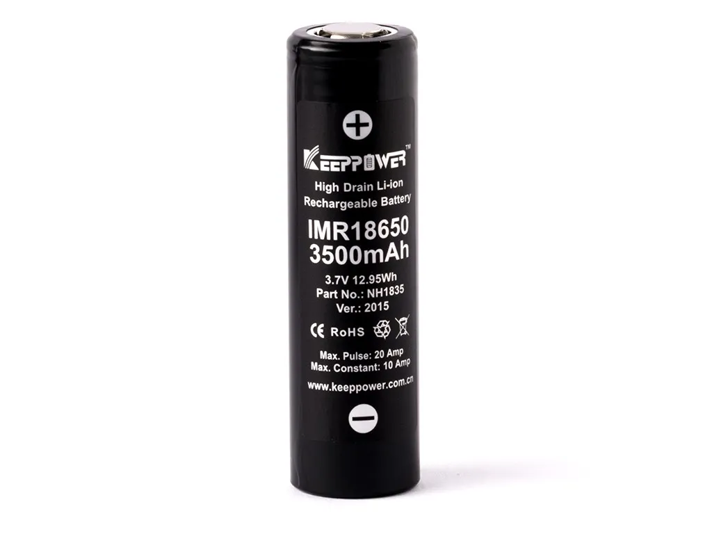 Batterie Akku wiederaufladbar 18650 3,6V - 3,7V 3500mAh Li-Ionen/Battery Akku zbh. Keeppower *2er Pack* IMR18650/Panasonic NCR18650GA *ALLTRAVEL – Bild 2