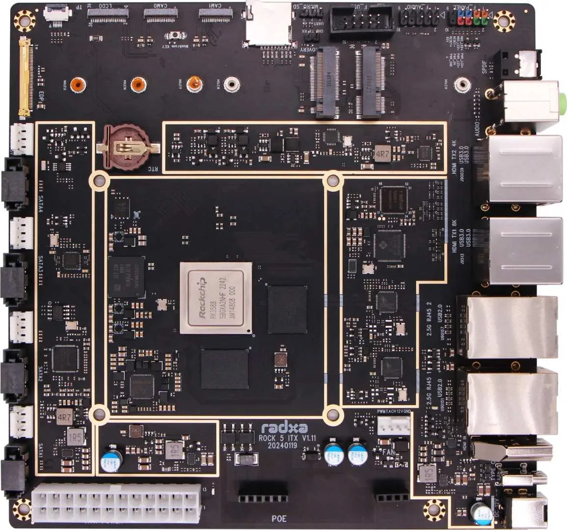 Radxa Rock 5 ITX RK3588 24GB LPDDR4 RS009-D24E8 – Bild 3