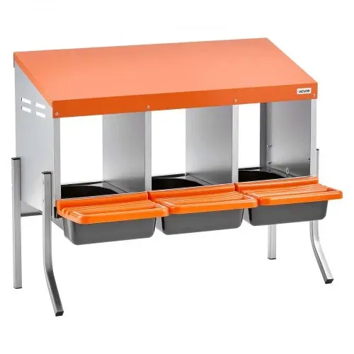 VEVOR Legenest 795x525x675 mm, 3 Fächer, Hühnernest aus Metall mit Stützbeinen & Lüftungslöchern, Geflügelnester, Abrollnest, ideal für Hennen, Enten, Hühner & anderes Geflügel – Bild 9