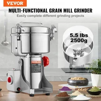 VEVOR elektrische Getreidemühle Hochgeschwindigkeits-Maismühle 2500 g 3400 W, Pulverisiermaschine aus Edelstahl, für trockene Körner Gewürze Müsli Kaffee Mais Pfeffer Schwenktyp 24 x 23 x 39 cm VEVOR elektrische Getreidemühle Hochgeschwindigkeits-Maismühle 2500 g 3400 W, Pulverisiermaschine aus Edelstahl, für trockene Körner Gewürze Müsli Kaffee Mais Pfeffer Schwenktyp 24 x 23 x 39 cm