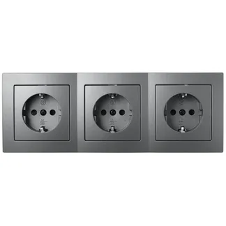 Steckdosen Set McPower Flair “Beginner 3S“ 4-teilig, anthrazit Steckdosen Set McPower Flair “Beginner 3S“ 4-teilig, anthrazit