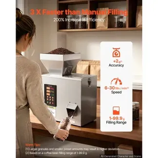 VEVOR Pulverabfüllmaschine Partikelspender Pulverfüller Automatisch 1-99,9g, Intelligentes Wiegen & Abfüllen, Edelstahlkonstruktion, Hohe Genauigkeit, Ideal für Nüsse Samen Kaffeebohnen Getreide Mehl VEVOR Pulverabfüllmaschine Partikelspender Pulverfüller Automatisch 1-99,9g, Intelligentes Wiegen & Abfüllen, Edelstahlkonstruktion, Hohe Genauigkeit, Ideal für Nüsse Samen Kaffeebohnen Getreide Mehl