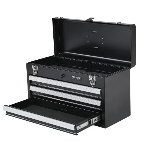 VEVOR Werkzeugkiste 520x218x304mm, Werkzeugkasten mit 3 Schubladen, Werkzeugkoffer mit EVA-Einlagen, Schubladenverriegelung mit Kugellagern und Pulverbeschichtung, multifunktionaler Werkzeug-Organizer – Bild 9