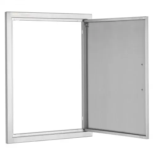 VEVOR Grill-Zugangstür, 508 x 686 mm, Einzelne Außenküchentür, Flächenbündig Montierte Edelstahltür, Vertikale Wandtür mit Griff, für Grillinsel, Grillstation, Außenschrank – Bild 10
