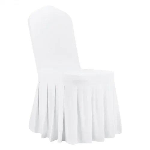VEVOR Stuhlhussen Stuhlbezug mit flacher Vorderseite 30 Stk. waschbarer Stuhlüberzug aus Polyester-Spandex für Hochzeitsfeiern Esszimmerbankette, passend für Stühle (51 x 45 x 95 cm) Weiß – Bild 8