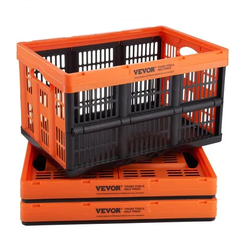VEVOR 3er-Set 45L Profi Klappbox aus PP Transportbox Faltbarer Aufbewahrungsbox mit Handgriff Stapelbare Kisten Storage Box Faltboxen Stapelboxen für Aufbewahrung & Transport Orange VEVOR 3er-Set 45L Profi Klappbox aus PP Transportbox Faltbarer Aufbewahrungsbox mit Handgriff Stapelbare Kisten Storage Box Faltboxen Stapelboxen für Aufbewahrung & Transport Orange