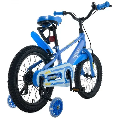 VEVOR Kinderfahrrad für 4-7 Straßenfahrrad 16 Zoll mit Stützrädern Blau, Kinderrad für Jungen & Mädchen, aus Kohlenstoffstahl, BMX-Stil, Doppelbremsen, Sattel & Lenker Verstellbar, Getränkehalter – Bild 10