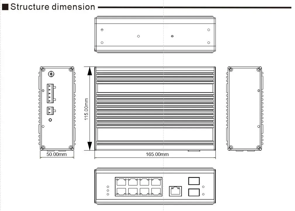 ALLNET Switch industrial full managed Layer2+ 10 Port GbE • PoE Budget 69W (BT) / 210 (DC) • 7x PoE at • 2x SFP • 1x GbE PD • Lüfterlos , IP40 • ALL-SGI8010PDM – Bild 9
