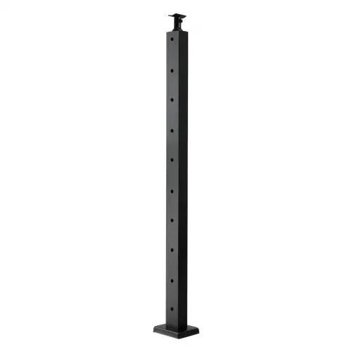 VEVOR Kabelgeländerpfosten, 4er-Pack, 914x25,4x50,8 mm, vorgebohrte horizontale Löcher, Edelstahl SUS304, gebogene horizontale Halterung, für Handlauf, Balustrade, schwarz, 4JZLGZXHS914UUOI6001V0 – Bild 8