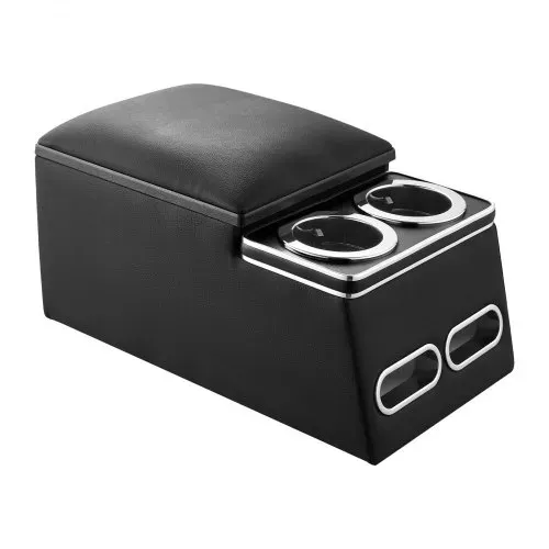 VEVOR Rücksitzbank-Mittelkonsole 435 x 250 x 230 mm Schwarze Staufachbox für Fahrzeuge mit Rücksitzbank, mit 2 Getränkehaltern und Handyhalter, Sicher per Schnalle Befestigt und Neu Positionierbar – Bild 8