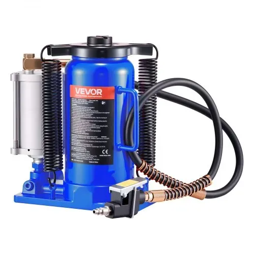 VEVOR lufthydraulischer Flaschenheber mit 20 t Kapazität, 260–495 mm Hubbereich, pneumatischer/manueller Flaschenwagenheber mit Pumpe für Auto Pickup Lkw Wohnmobil SUV Autoreparatur, Blau – Bild 9