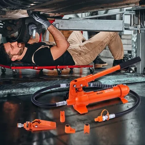 VEVOR Hydraulischer Wagenheber Luftpumpe 4 t, Lufthydraulischer Heber 125 mm Hub Rot, inkl. 80 / 130 / 210 / 415 mm Verlängerungsstange, Elektrostatisches Pulversprühen Autoreparatur – Bild 7