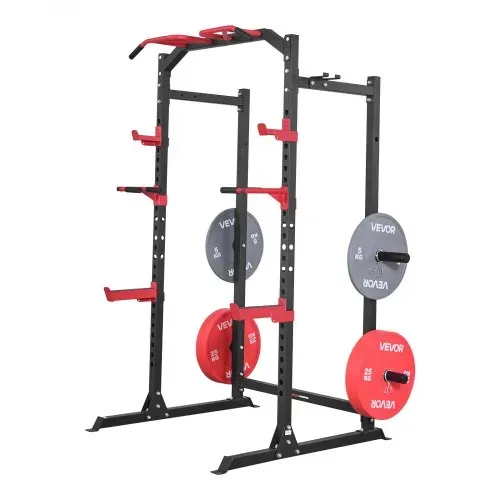 VEVOR Power Cage Power Rack, multifunktionales Squat-Rack mit verstellbarer Höhe, Heimfitnessgerät für Krafttraining mit J-Haken & weiteren Fitnessaufsätzen für Bankdrücken Klimmzüge Dips – Bild 9
