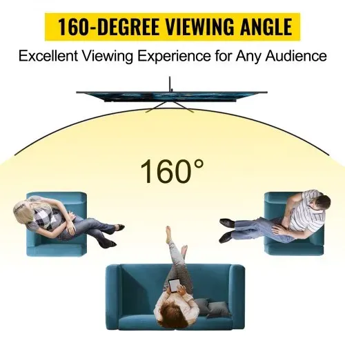 VEVOR 16:9 Beamer Leinwand 100 Zoll 4K HD Präsentationswand Stativ Projektionsfläche 227x127cm Rolloleinwand 160-Grad-Betrachtungswinkel Leinwand 200-250cm Höhenverstellbar für Heimkino Tagungsraum – Bild 2