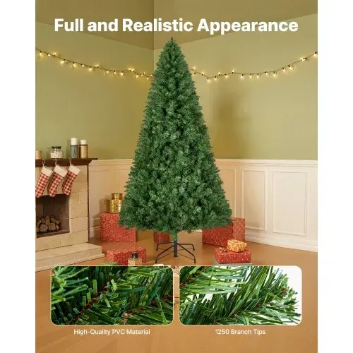 VEVOR Weihnachtsbaum künstlich, 1,8 m Tannenbaum, PVC Christbaum, Naturgetreu, mit 1250 Zweigspitzen und stabilem Metallständer für die Dekoration von Zuhause, Partys und Büros – Bild 2