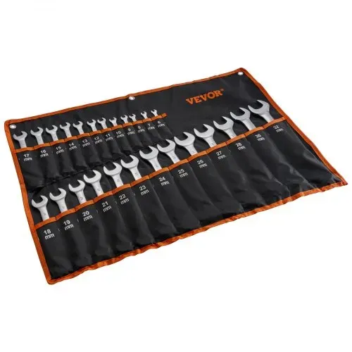 VEVOR Schlüsselsatz 25-teiliger Ratschenschlüsselsatz mit Rolltasche, Schlüsselsatz aus Karbonstahl metrisch 6 mm bis 32 mm, ideal für Haushalt Autoreparaturen Werkstatt Garage Notfall – Bild 9