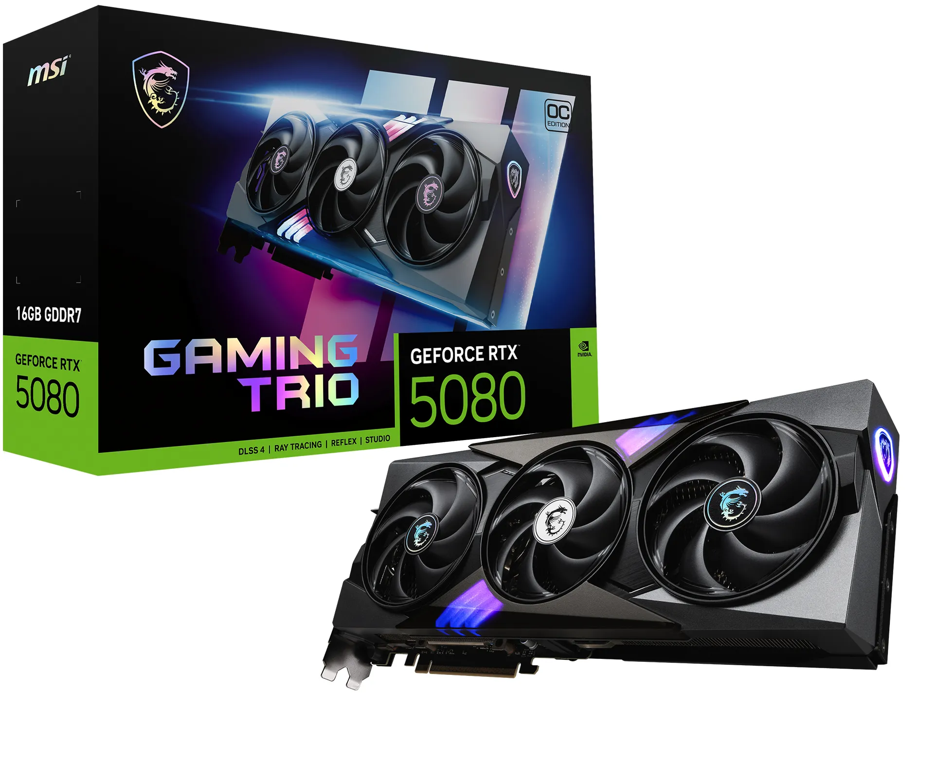 MSI GAMING GEFORCE RTX 5080 16G TRIO OC Grafikkarte NVIDIA 16 GB GDDR7 MSI GAMING GEFORCE RTX 5080 16G TRIO OC Grafikkarte NVIDIA 16 GB GDDR7