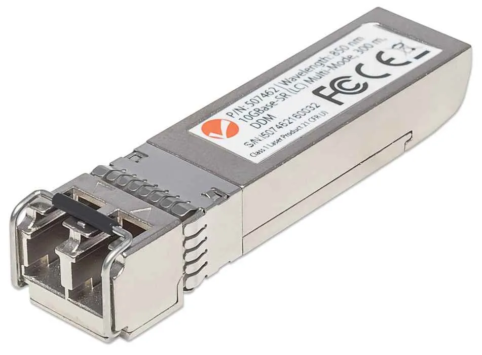 Intellinet 10 Gigabit SFP+ Mini-GBIC Transceiver für LWL-Kabel, 10GBase-SR (LC) Multimode-Port, 300 m Intellinet 10 Gigabit SFP+ Mini-GBIC Transceiver für LWL-Kabel, 10GBase-SR (LC) Multimode-Port, 300 m