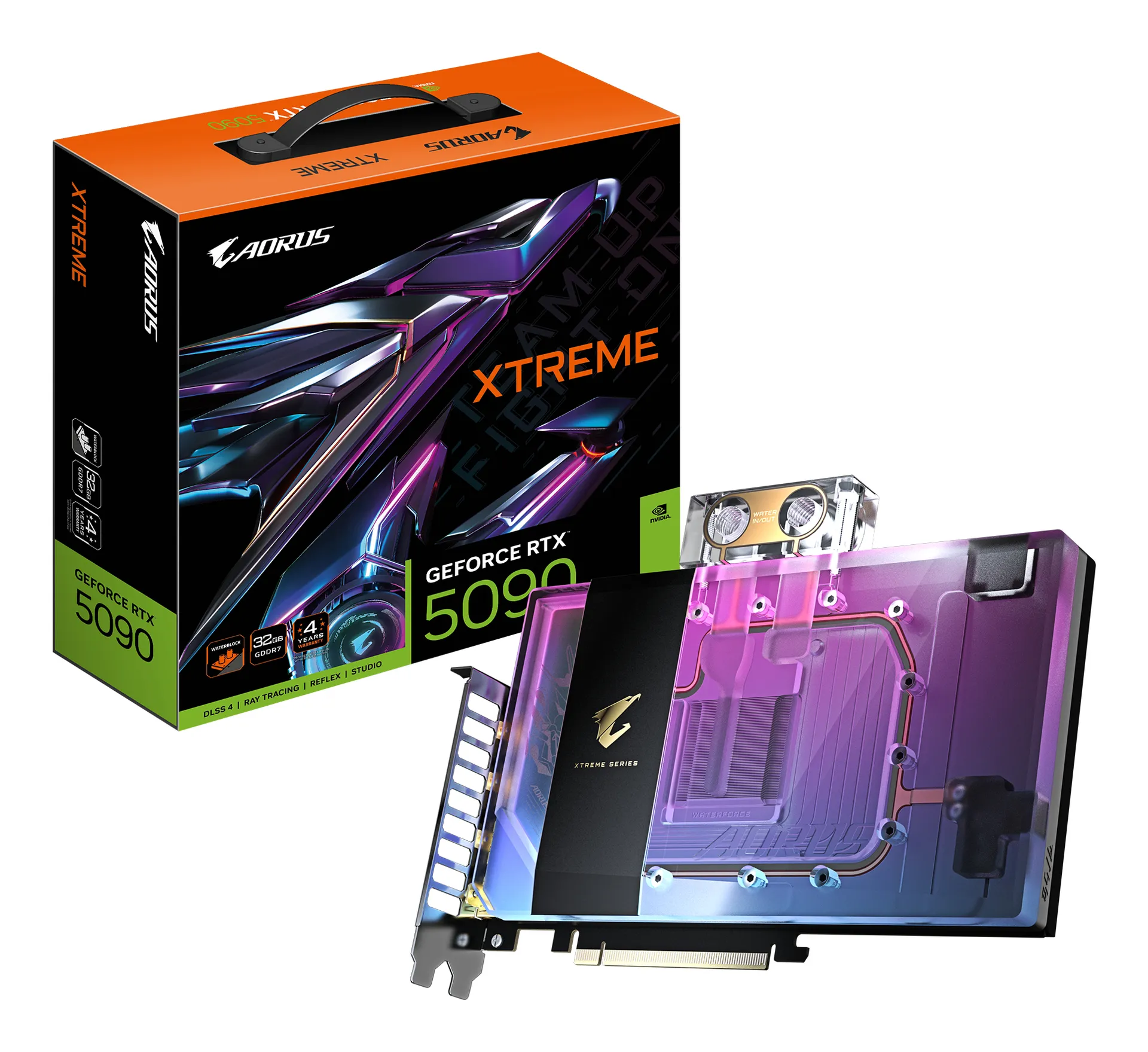GIGABYTE AORUS GeForce RTX 5090 XTREME WATERFORCE WB 32G Grafikkarte – 32 GB GDDR7, 512 Bit, PCI-E 5.0, 2655 MHz Kernfrequenz, 3 x DP 2.1a, 1 x HDMI 2.1b, NVIDIA DLSS 4, GV-N5090AORUSX WB-32GD GIGABYTE AORUS GeForce RTX 5090 XTREME WATERFORCE WB 32G Grafikkarte – 32 GB GDDR7, 512 Bit, PCI-E 5.0, 2655 MHz Kernfrequenz, 3 x DP 2.1a, 1 x HDMI 2.1b, NVIDIA DLSS 4, GV-N5090AORUSX WB-32GD